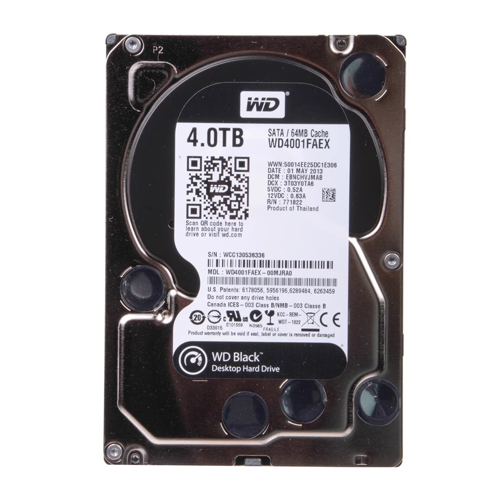 WD Black Performance 4TB 7200RPM SATA III 6Gb/s 3.5" Internal CMR Hard Drive