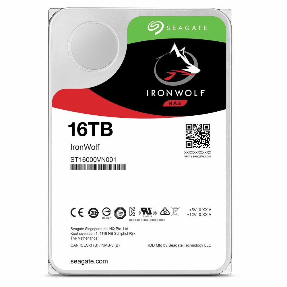 Seagate IronWolf 16TB 7200RPM SATA III 6Gb/s 3.5" Internal NAS CMR Hard Drive
