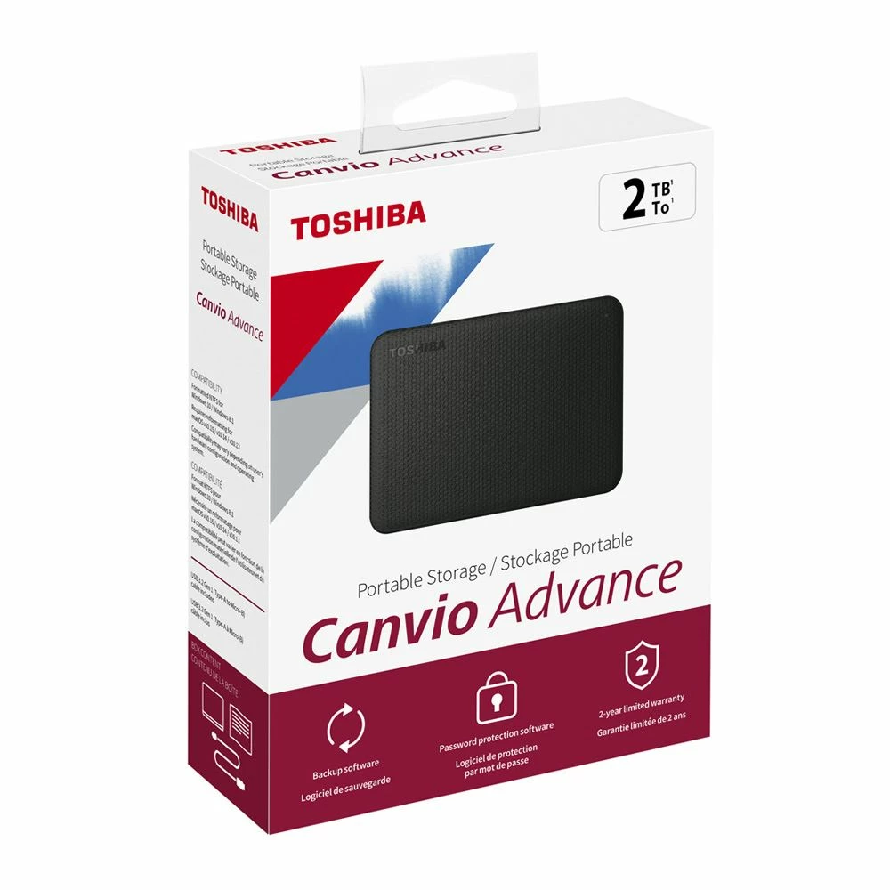 Toshiba Canvio Advance 2TB USB 3.1 (Gen 1 Type-A) 2.5" Portable External Hard Drive - Black - Image 5