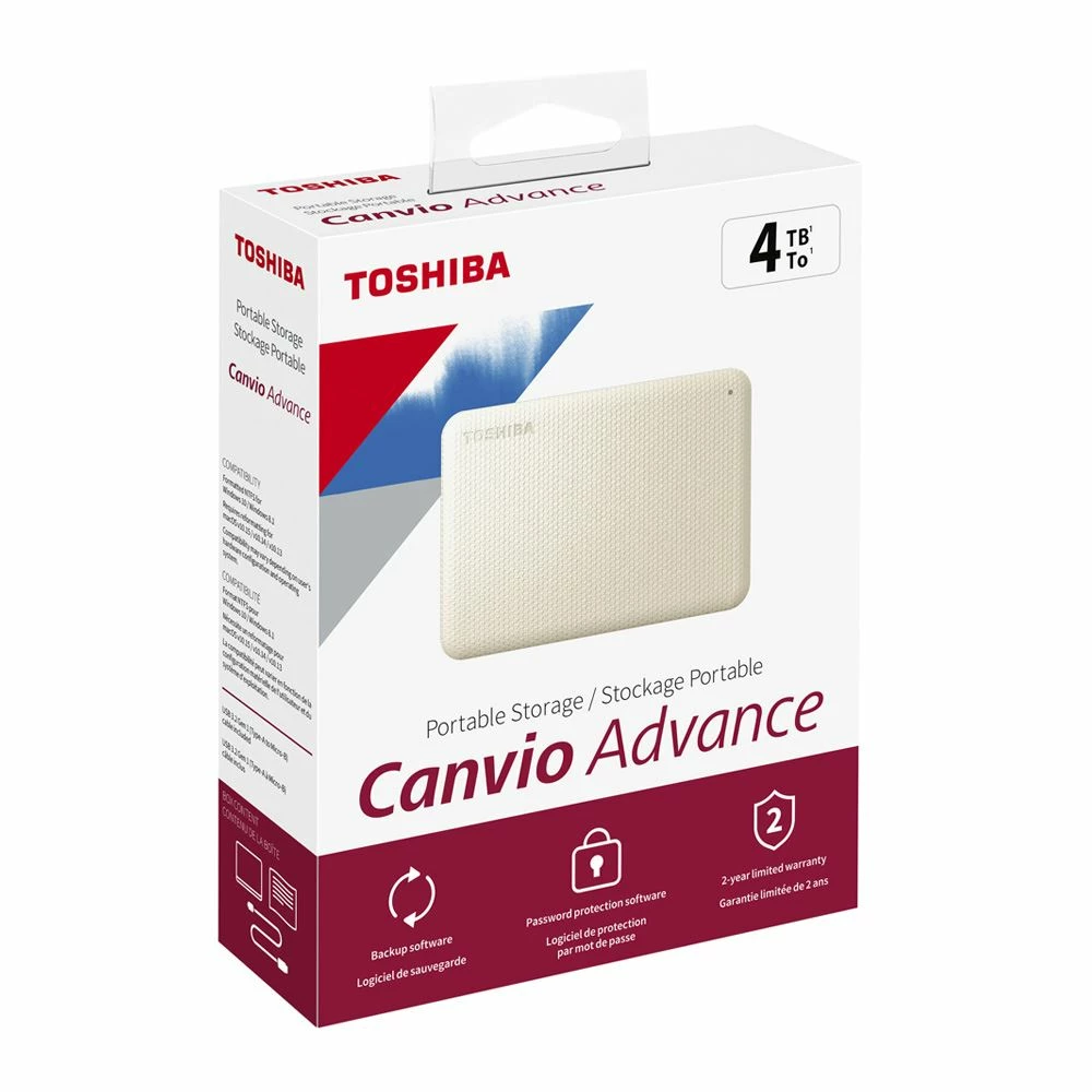 Toshiba Canvio Advance 4TB USB 3.1 (Gen 1 Type-A) 2.5" Portable External Hard Drive - White - Image 5