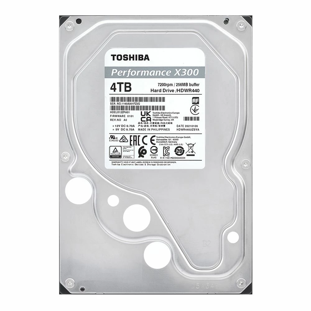 Toshiba X300 Performance And Gaming 4TB 7200RPM SATA III 6Gb/s 3.5" Internal CMR Hard Drive