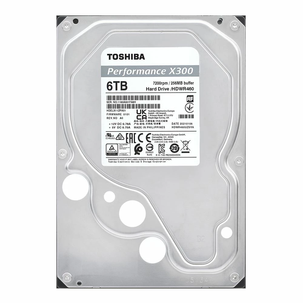 Toshiba X300 Performance And Gaming 6TB 7200RPM SATA III 6Gb/s 3.5" Internal CMR Hard Drive - Image 2
