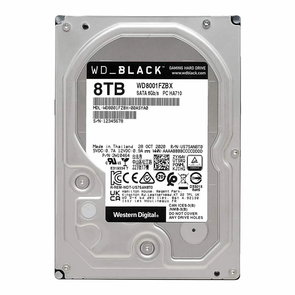 WD BLACK Gaming 8TB 7200RPM SATA III 6Gb/s 3.5" Internal Hard CMR Drive - Image 2