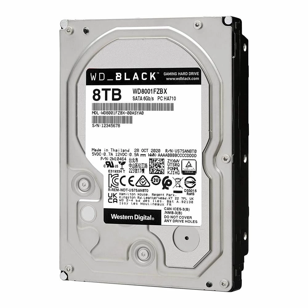 WD BLACK Gaming 8TB 7200RPM SATA III 6Gb/s 3.5" Internal Hard CMR Drive - Image 4