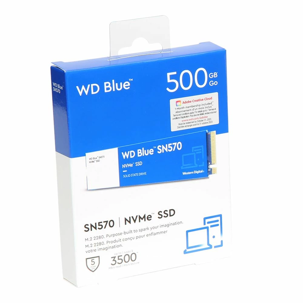 WD Blue SN570 500GB TLC 3D NAND PCIe Gen 3 X4 NVMe M.2 Internal SSD - Image 3