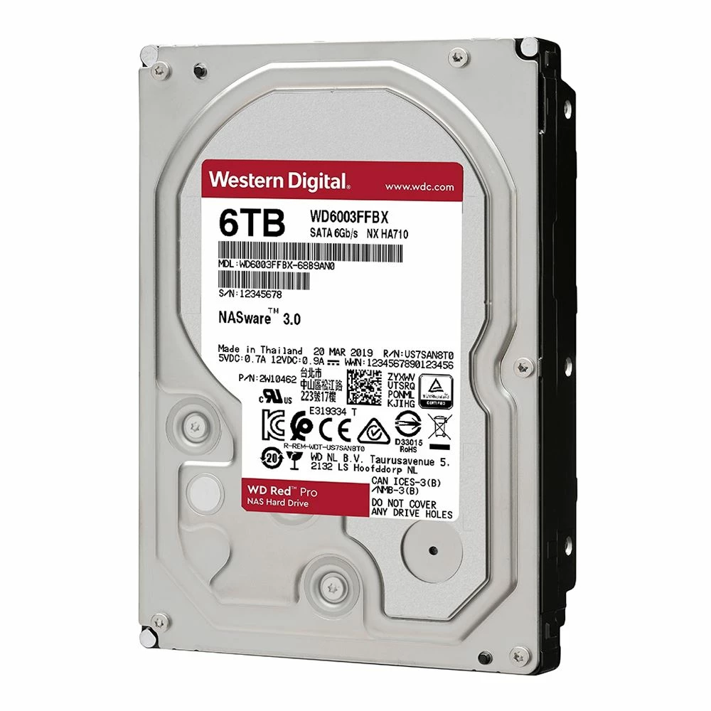 WD Red Pro 6TB 7200RPM SATA III 6Gb/s 3.5" Internal NAS CMR Hard Drive - Image 2