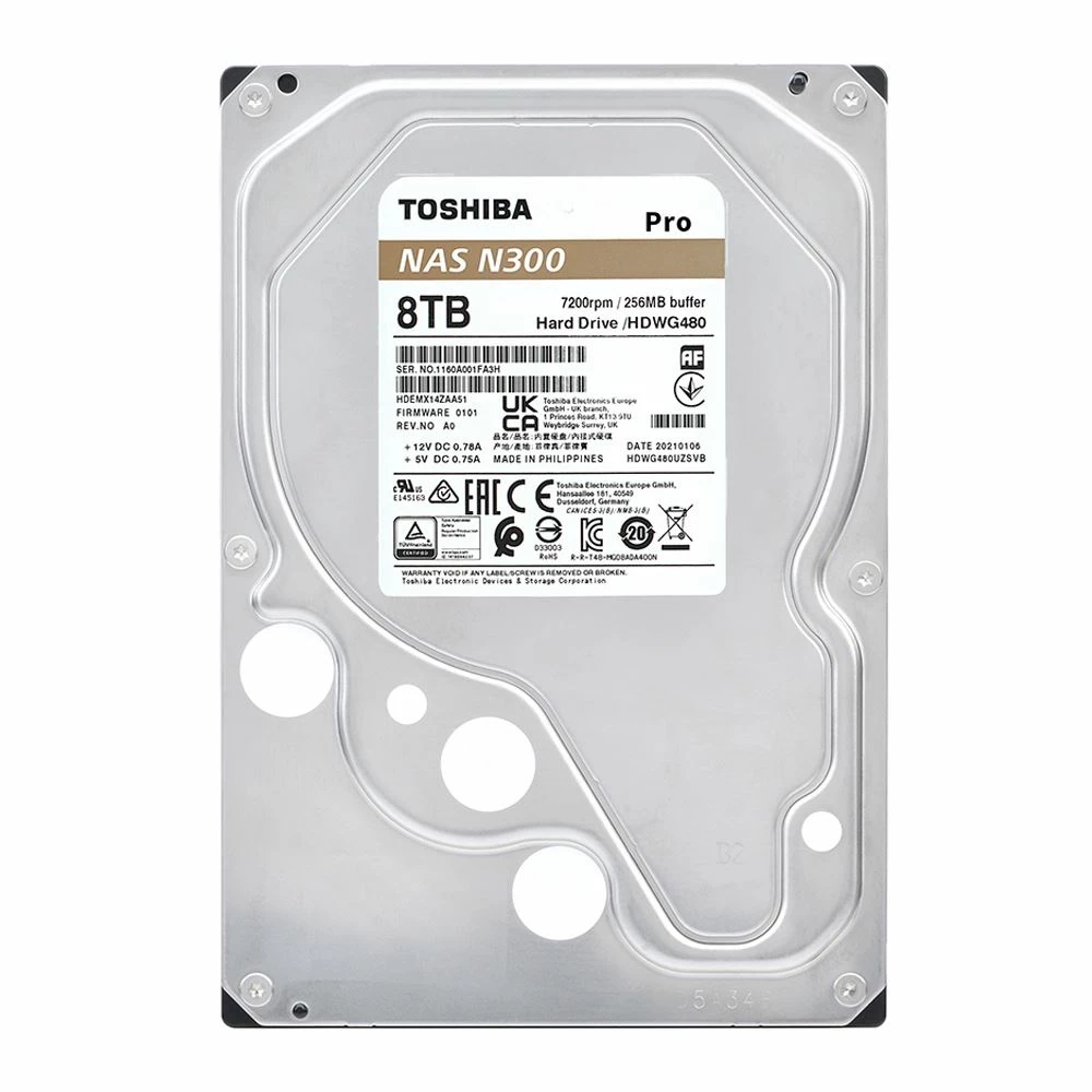 Toshiba N300 Pro 8TB 7200RPM SATA III 6Gb/s 3.5" Internal NAS CMR Hard Drive - Image 2
