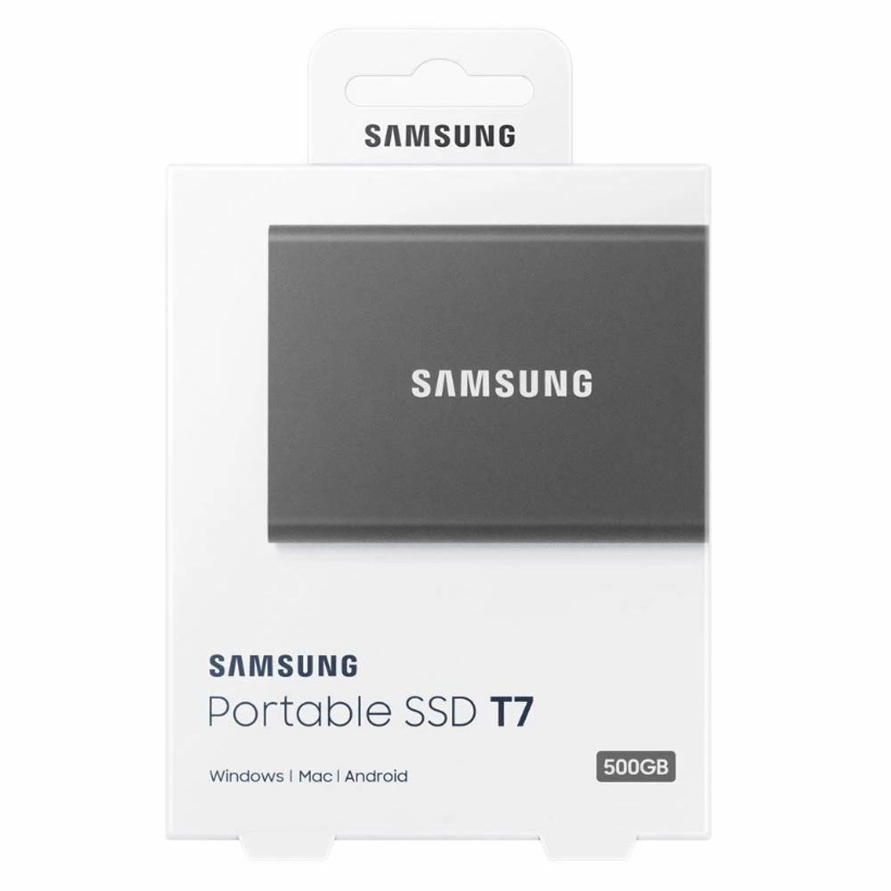 Samsung T7 Portable SSD 500GB USB 3.2 Gen 2 External Solid State Drive Up To 1050MB/s Read Speed - Gray (MU-PC500T/AM) - Image 3