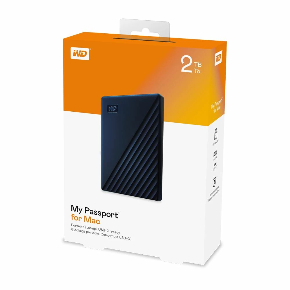 WD 2TB My Passport For Mac USB 3.2 Gen 2 (Type-A) External Hard Drive - Blue - Image 5