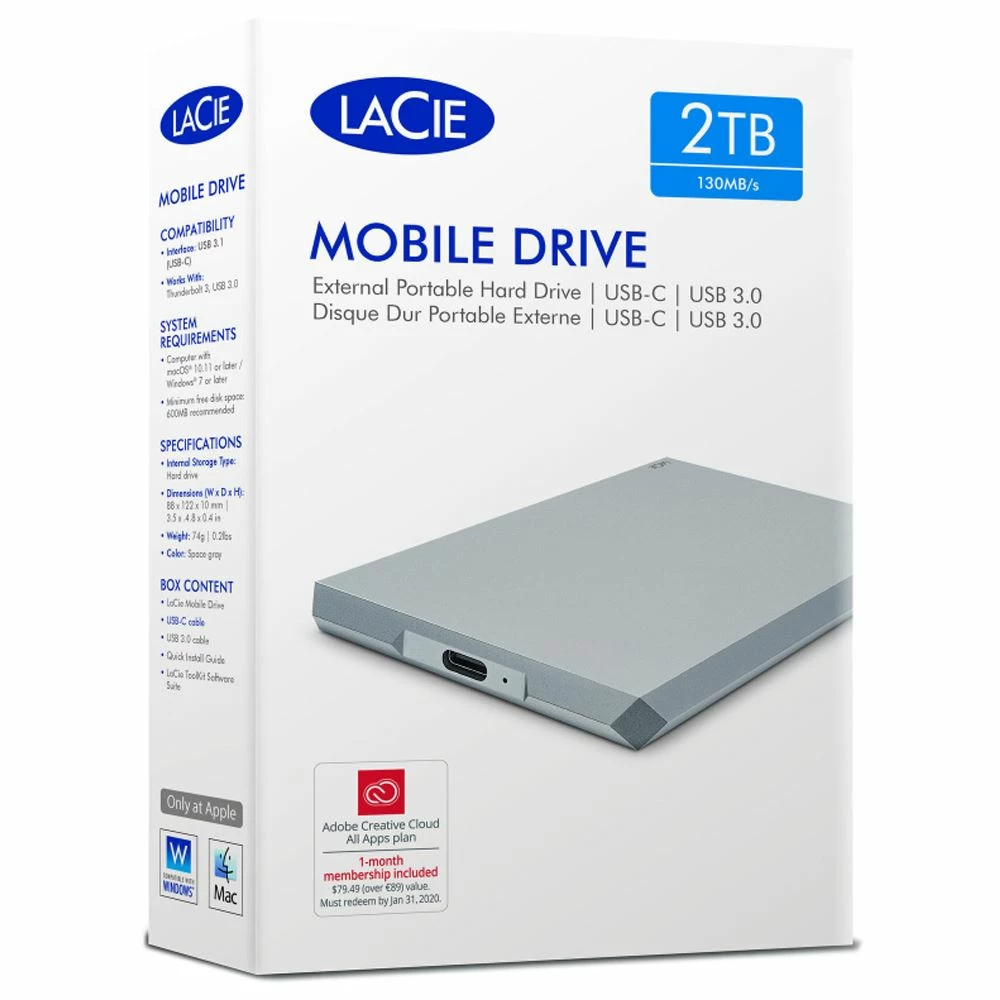 LaCie Mobile Drive 2TB USB-C Portable External Hard Drive - Image 4