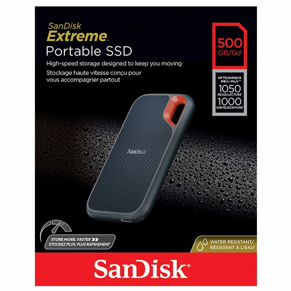 SanDisk Extreme Portable 500GB SSD USB 3.2 Gen 2 Type C External Solid State Drive - Image 2