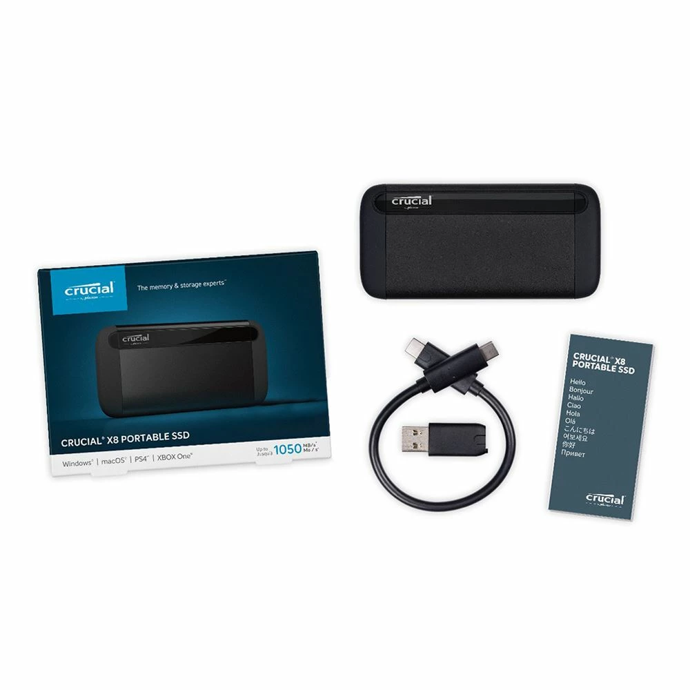 Crucial X8 1TB Portable SSD USB 3.1 Gen 2 Type-C External Solid State Drive - Image 2