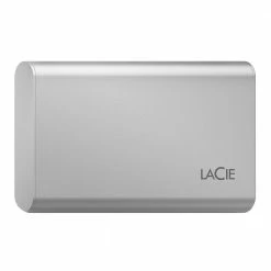 Seagate 500GB LaCie Portable SSD External Solid State Drive - USB-C, USB 3.2 Gen 2, Speeds Up To 1050MB/s, Moon Silver, For Mac PC And IPad, With Rescue Services (STKS500400)